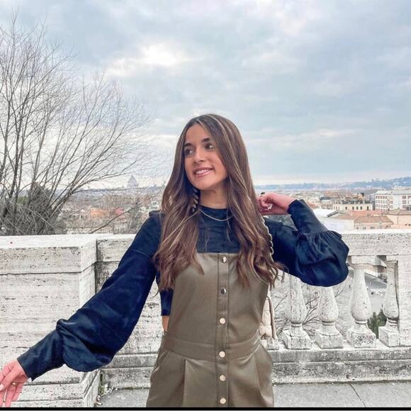 ZARA BLOGGER FAVORITE FAUX LEATHER LONG JUMPSUIT KHAKI - Picture 5 of 12